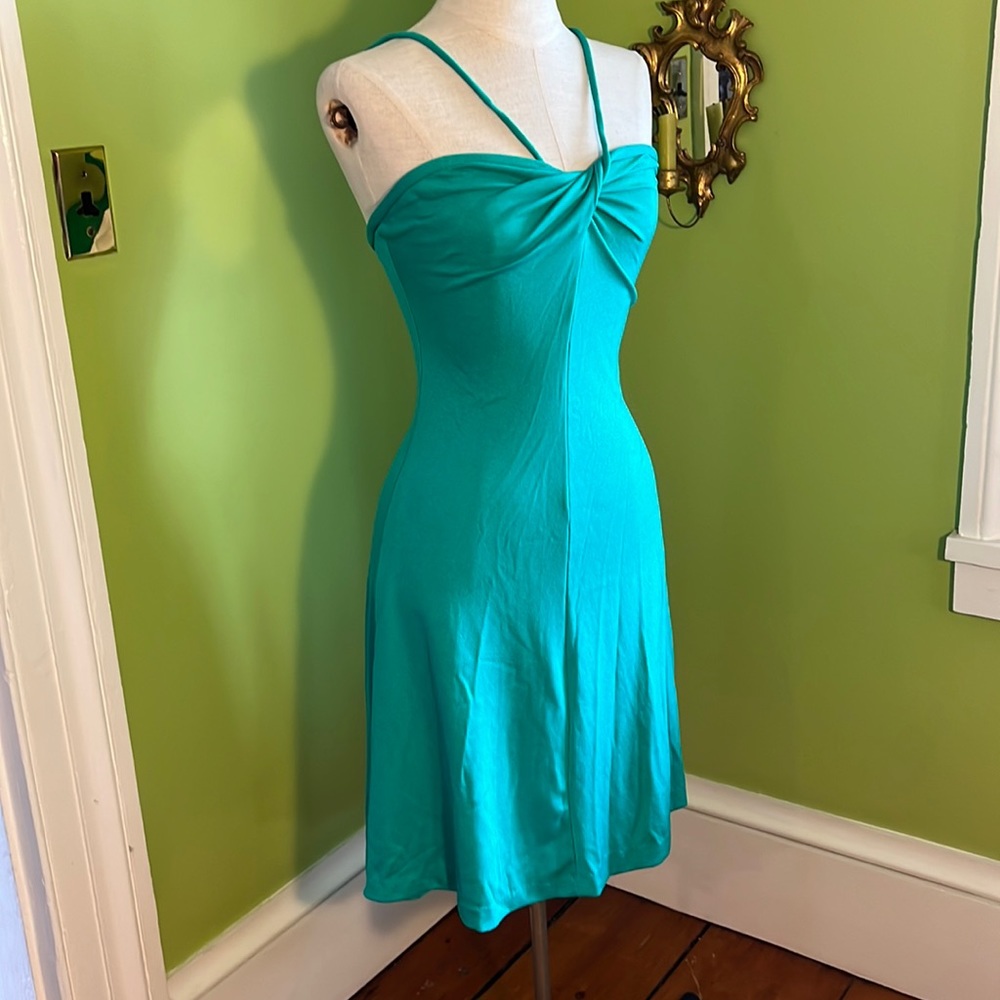 vintage 70s Clovis Ruffin halter dress AS IS